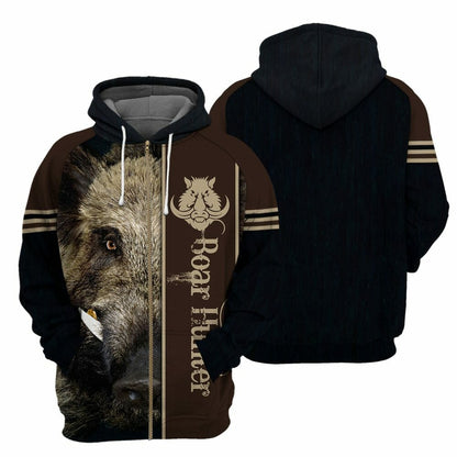 Boar Hunting - 3D All Over Printed Shirt Tshirt Hoodie Apparel