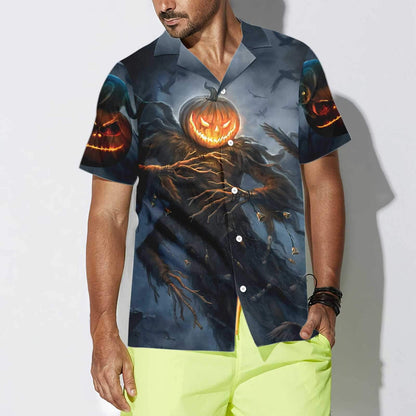 Cat With Pumpkin Monster Halloween Colorful Hawaiian Shirt, Hawaiian For Gift