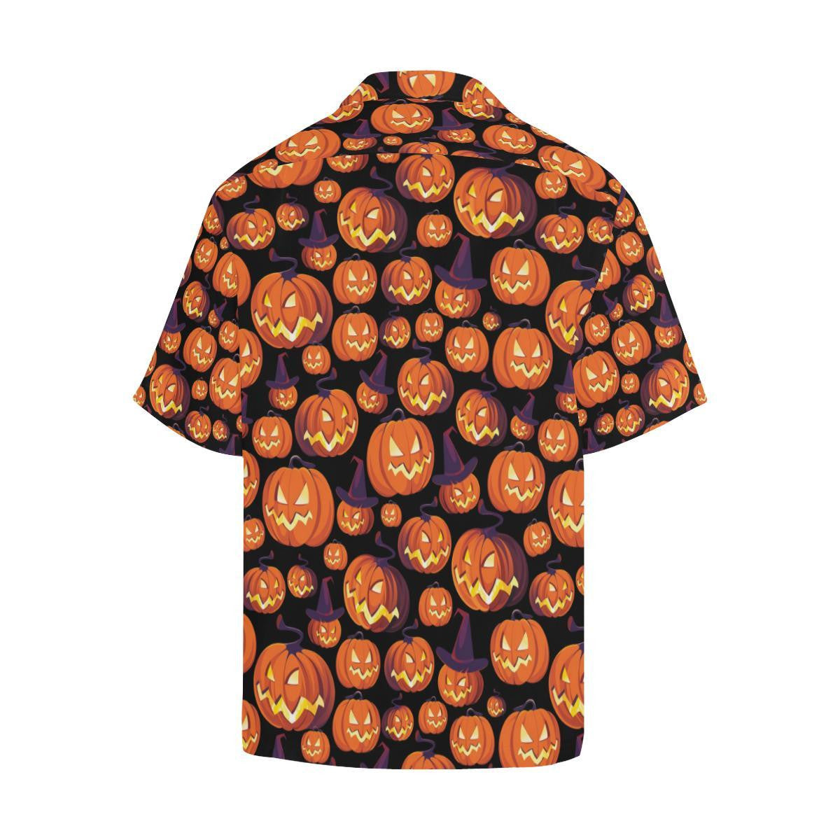 Halloween Carved Pumpkin Lantern Pattern Hawaiian Shirt, Hawaiian For Gift