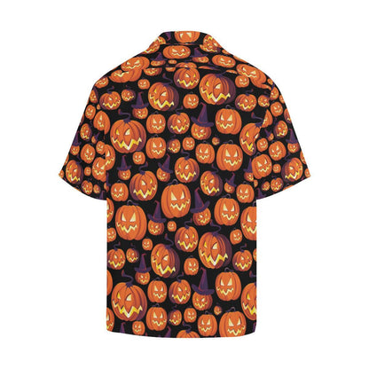 Halloween Carved Pumpkin Lantern Pattern Hawaiian Shirt, Hawaiian For Gift