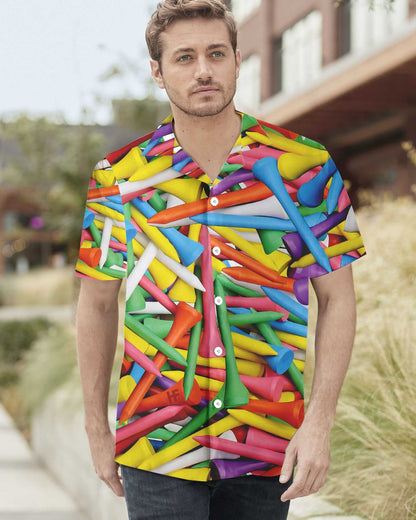 Modern Abstract Colorful Golf Tee Pattern Design Hawaiian Shirt, Hawaiian Shirt Gift, Christmas Gift