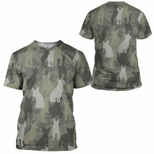 3D French Bulldog Camo Custom Tshirt Hoodie Apparel