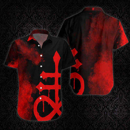 Levithan Satanic Goth Gothic Black And Red Theme Hawaiian Shirt, Hawaiian Shirt Gift, Christmas Gift