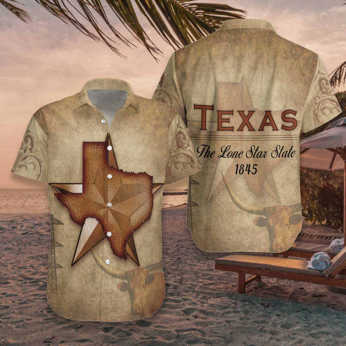 The Lone Star State Texas Hawaiian Shirt, Hawaiian Shirt Gift, Christmas Gift
