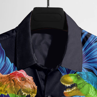 Wild Animal Lgbt T Rex Design Hawaiian Shirt,Hawaiian Shirt Gift, Christmas Gift
