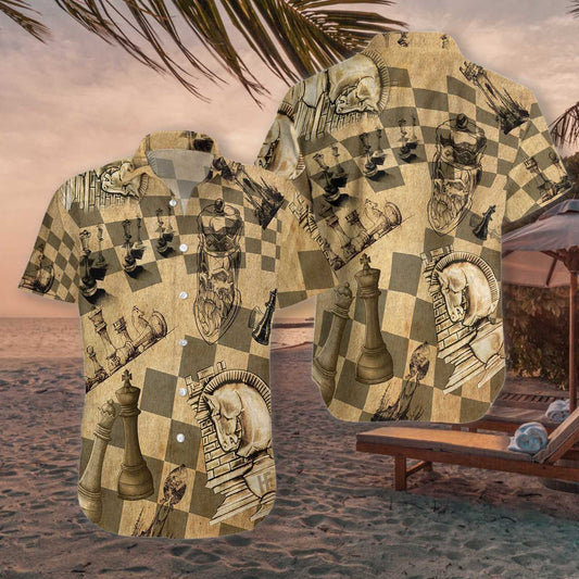 Chessman Pattern Vintage Design Morden Design Hawaiian Shirt, Hawaiian For Gift