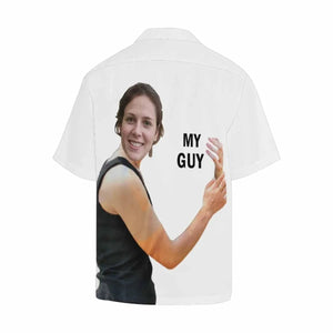 Hug My Guy White Background Custom Photo Hawaiian Shirt, Hawaiian Shirt Gift, Christmas Gift