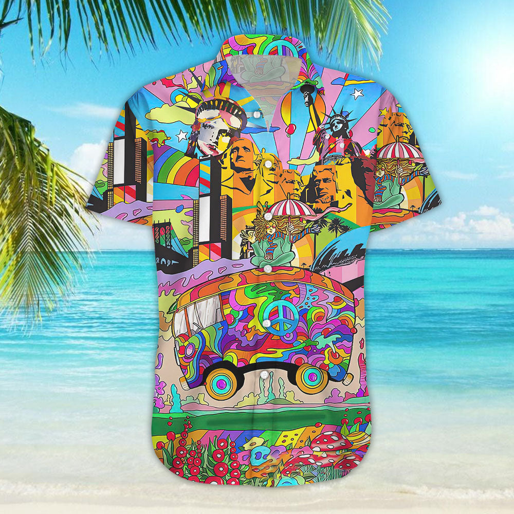 Car Hawaiian Shirt - Colorful Liberties Hippie Car Feeling Groovy Hawaiian Aloha Hawaii Shirt _ Hawaiian Shirt-Hawaiian Shirt Gift, Christmas Gift