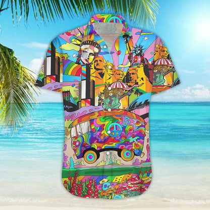 Car Hawaiian Shirt - Colorful Liberties Hippie Car Feeling Groovy Hawaiian Aloha Hawaii Shirt _ Hawaiian Shirt-Hawaiian Shirt Gift, Christmas Gift
