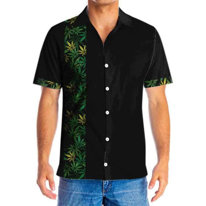 Black Background Retro Cannabis Marijuana Design Hawaiian Shirt,Hawaiian Shirt Gift, Christmas Gift