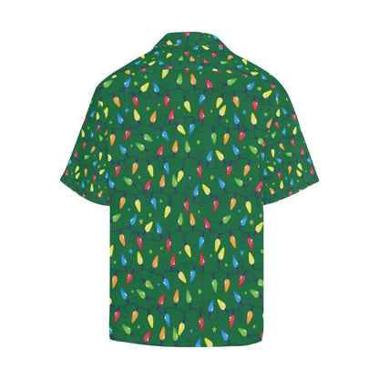 Christmas Colorful Light On Green Design Hawaiian Shirt, Hawaiian For Gift