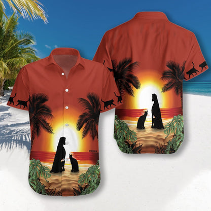 Cat And Dog In Beautiful Sunset Best Friend Hawaiian Shirt, Hawaiian Shirt Gift, Christmas Gift