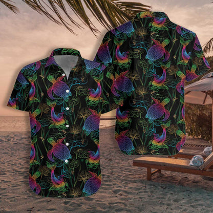 Koi Lotus And Turtle Pattern Hawaiian Shirt, Hawaiian Shirt Gift, Christmas Gift