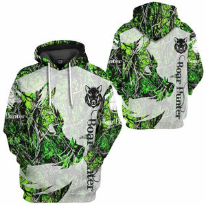 3D Boar Hunter Green Custom Tshirt Hoodie Apparel