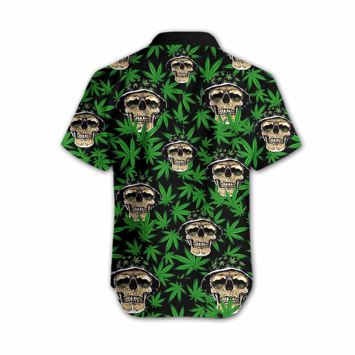 Cool Skull And Weed Design Hawaiian Shirt,Hawaiian Shirt Gift, Christmas Gift