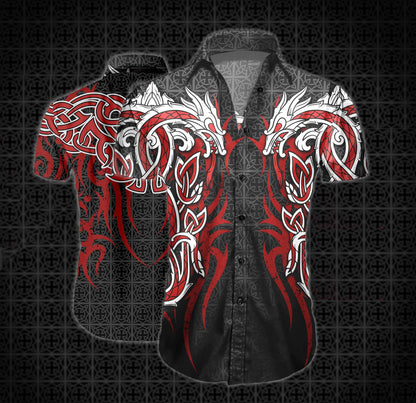 Dragon Tattoo Art In Black Dark Design Hawaiian Shirt, Hawaiian Shirt Gift, Christmas Gift