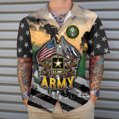 Ideal Veteran Proudly Served The US Army Hawaiian Shirt, Hawaiian Shirt Gift, Christmas Gift