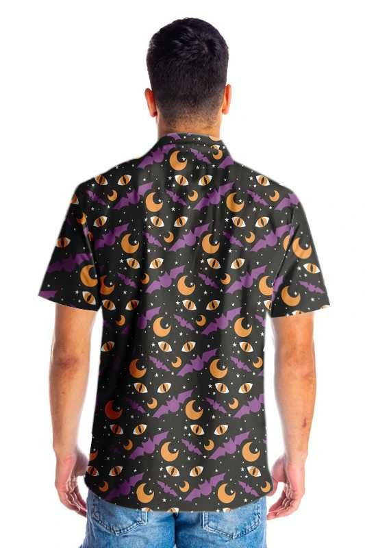 Purple Bats Eyes At Night Dramatic Hawaiian Shirt,Hawaiian Shirt Gift, Christmas Gift