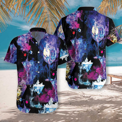Cocktail Bartender Magical Purple and Pink Theme Hawaiian Shirt, Hawaiian Shirt Gift, Christmas Gift