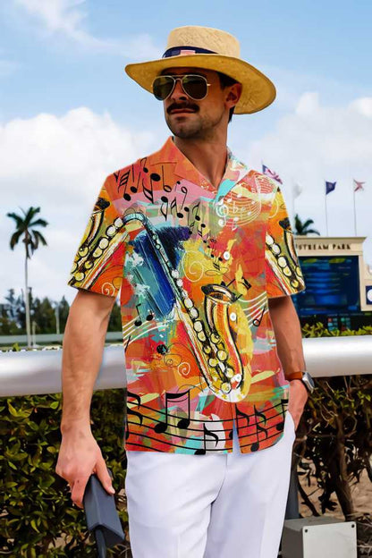 Multicolor Saxophone Guides You To The World Hawaiian Shirt,Hawaiian Shirt Gift, Christmas Gift