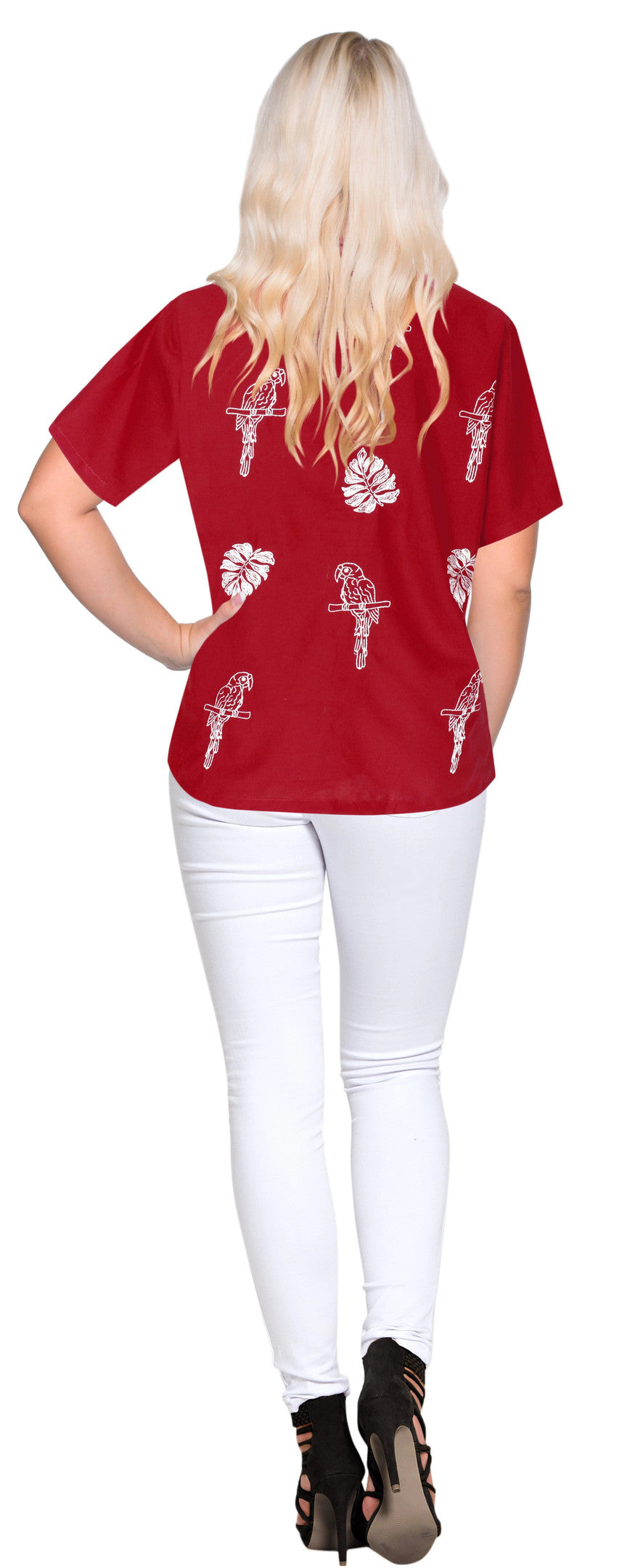 Tropical Leaf White And Maroon Design Hawaiian Shirt,Hawaiian Shirt Gift, Christmas Gift