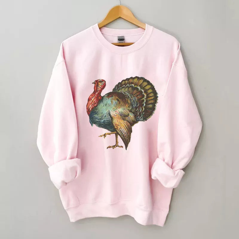 Vintage Thanksgiving Turkey Sweatshirt, Christmas Shirt, Christmas Sweatshirt Cute, Christmas Winter Sweatshirt
