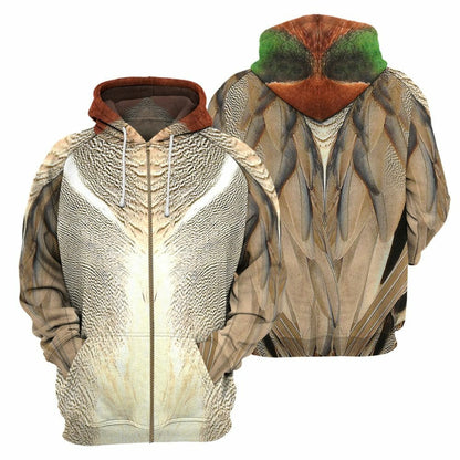 Green Winged Teal - 3D All Over Printed Shirt Tshirt Hoodie Apparel