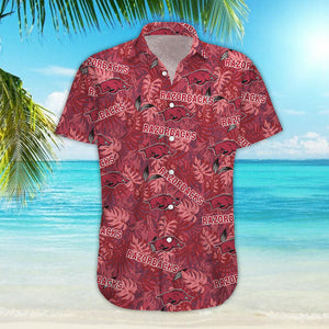 Arkansas Razorbacks Hawaiian Aloha Shirt Hawaiian Shorts Beach Short Shirt, Hawaiian Shirt Gift, Christmas Gift