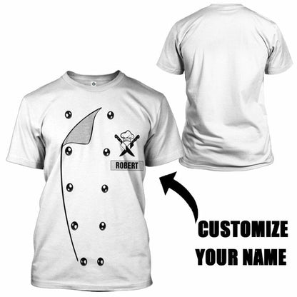 3D Chef Uniform Custom Name Tshirt Hoodie Apparel