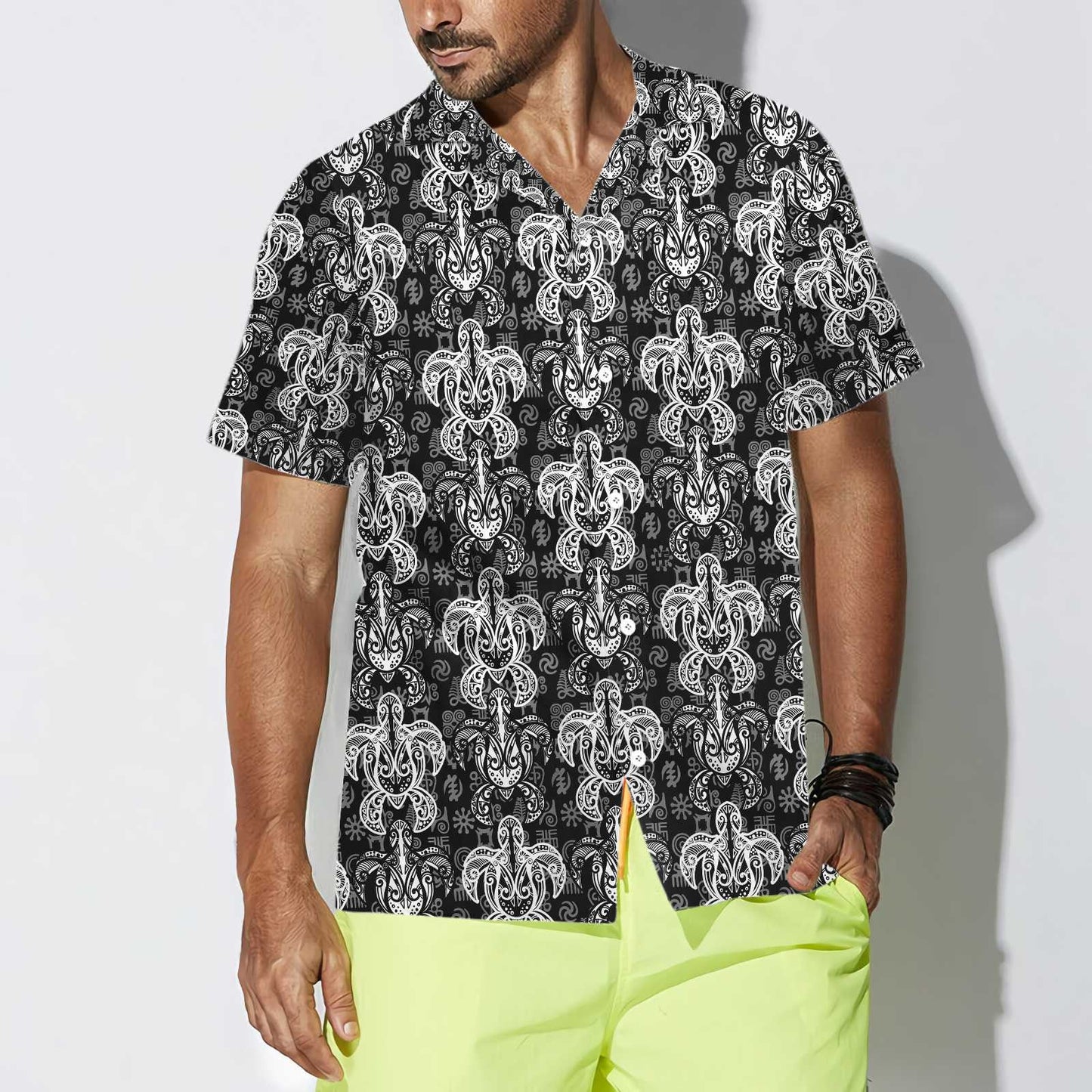Classic Indigenous Tribal Polynesian Style Sea Turtle Hawaiian Shirt, Hawaiian Shirt Gift, Christmas Gift