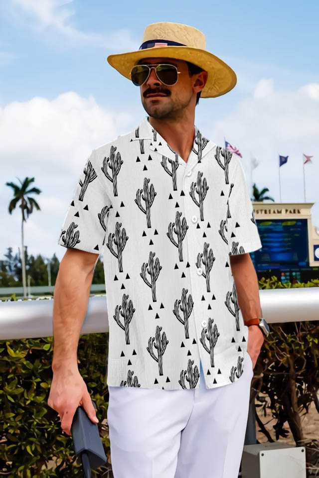 Desert Life Of Cactus Seamless Design Hawaiian Shirt,Hawaiian Shirt Gift, Christmas Gift