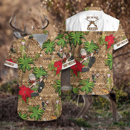 Don't Mess With Hunter Browm Tribal Pattern Hawaiian Shirt, Hawaiian Shirt Gift, Christmas Gift