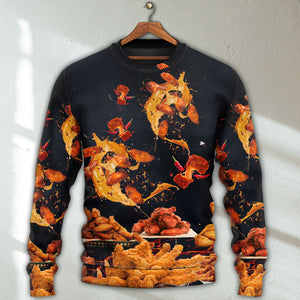 Food Chicken Wing Fast Food Delicious Ugly Christmas Sweater, Christmas Gift, Gift Christmas 2024