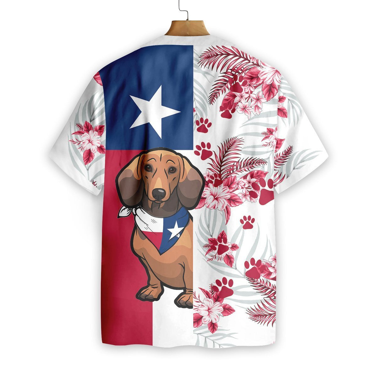 Dachshund Texas Flag Seamless Background Design Hawaiian Shirt,Hawaiian Shirt Gift, Christmas Gift