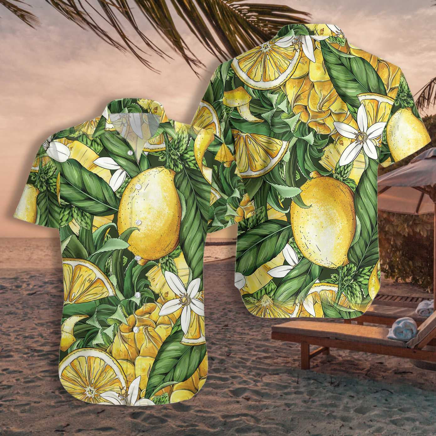 Spring Time Lemon And Pineapple Hawaiian Shirt, Hawaiian Shirt Gift, Christmas Gift