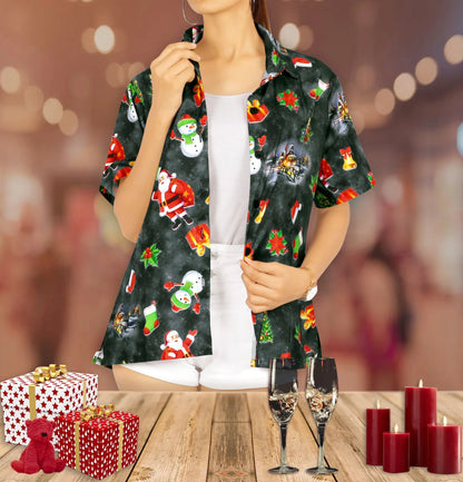 Lovely Snowman And Christmas Design Hawaiian Shirt,Hawaiian Shirt Gift, Christmas Gift