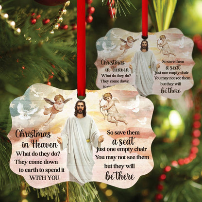 Christmas In Heaven - Loving Angels And Jesus Aluminium Ornament, Christmas Gift, Christmas Decoration