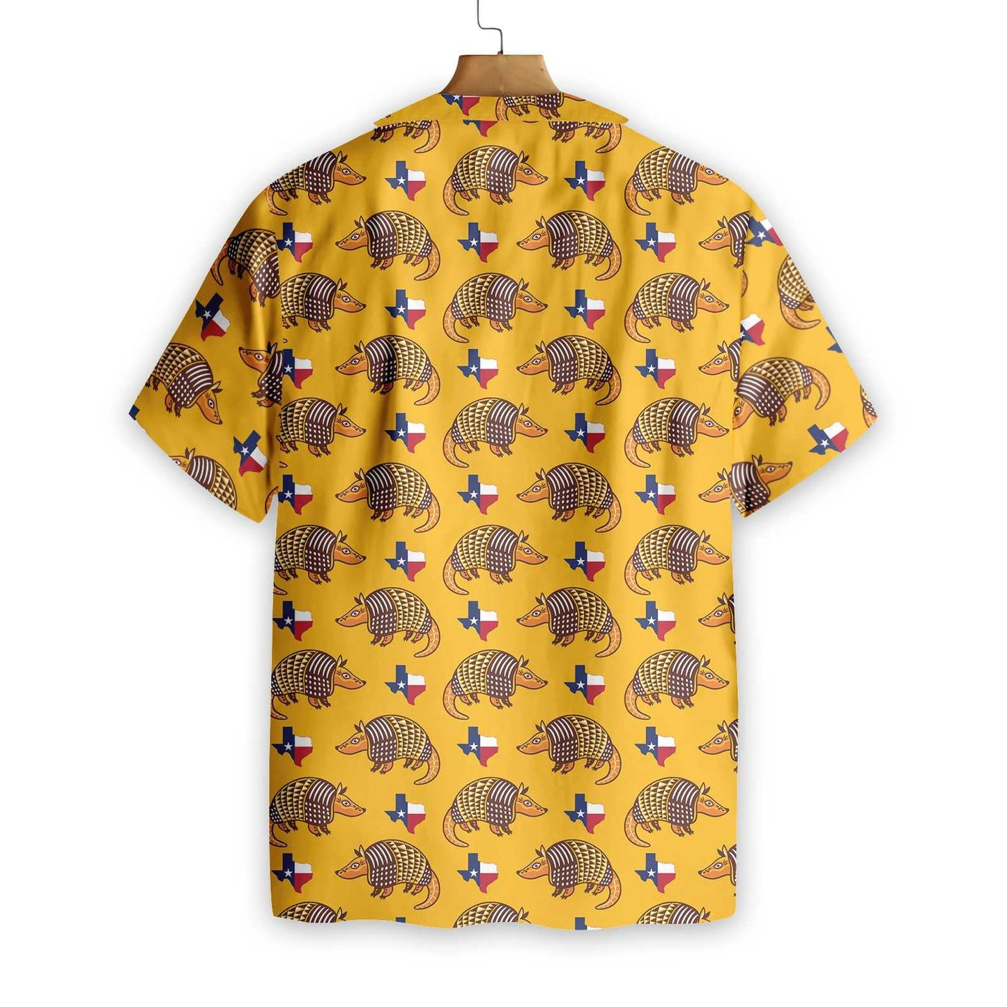 Texas Proud Armadillo On Gold Background Design Hawaiian Shirt, Hawaiian Shirt Gift, Christmas Gift