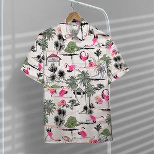 Pink Flamingo Yoga Nice Ornamental Hawaiian Shirt,Hawaiian Shirt Gift, Christmas Gift