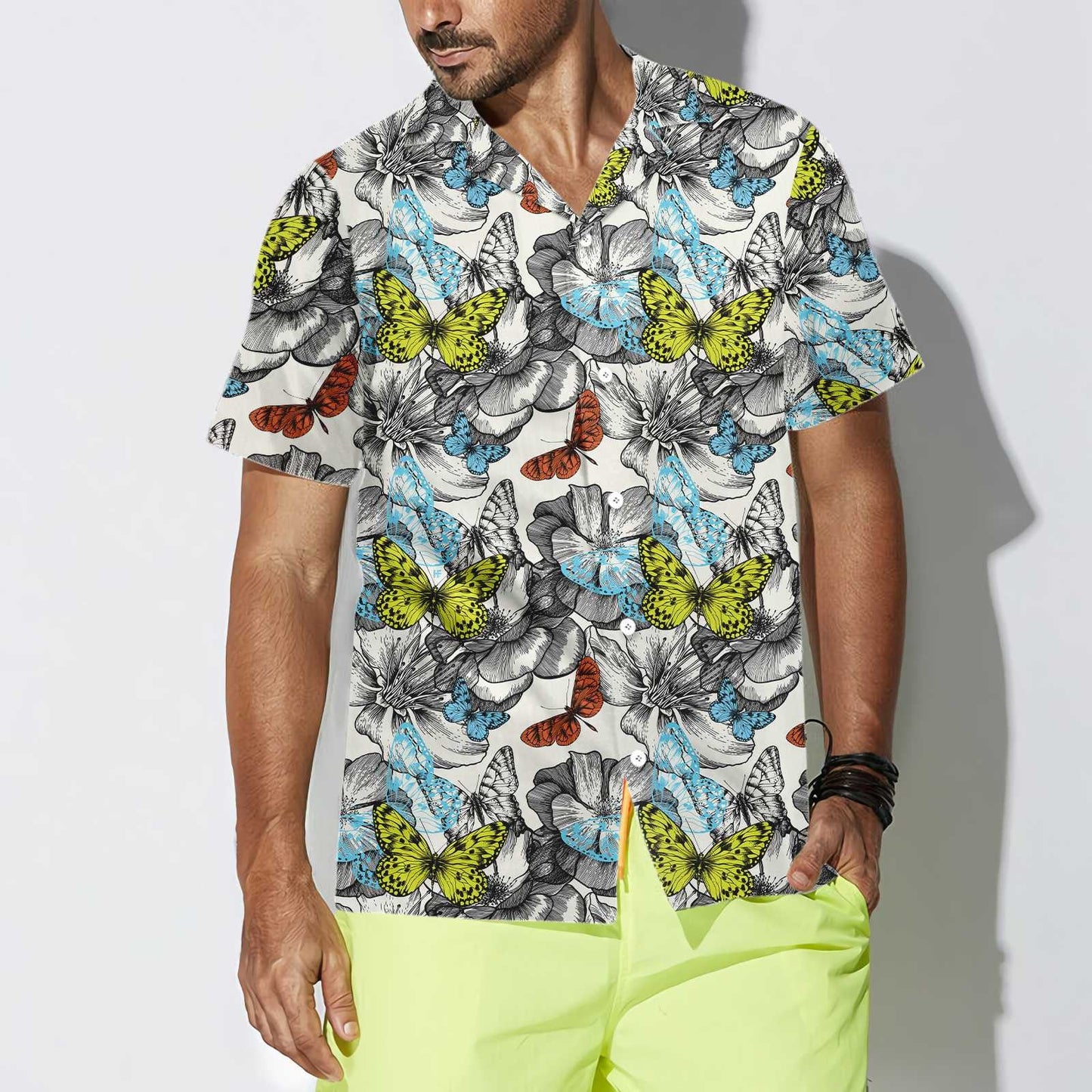 Signs Of Heaven Flying Butterflies Design Hawaiian Shirt,Hawaiian Shirt Gift, Christmas Gift