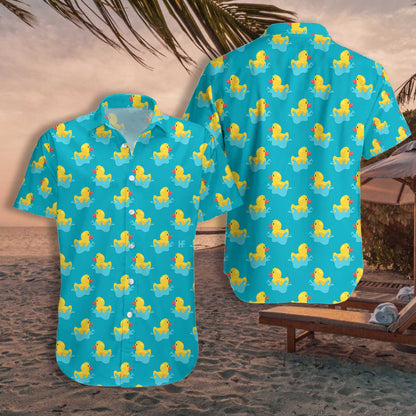 Sweet Little Duck Playing With Water Hawaiian Shirt,Hawaiian Shirt Gift, Christmas Gift
