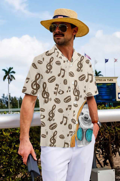 Music Note And Sloth Design Hawaiian Shirt, Hawaiian Shirt Gift, Christmas Gift