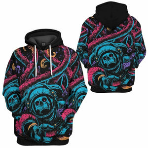 3D Skull In The Dark Space Custom Hoodies