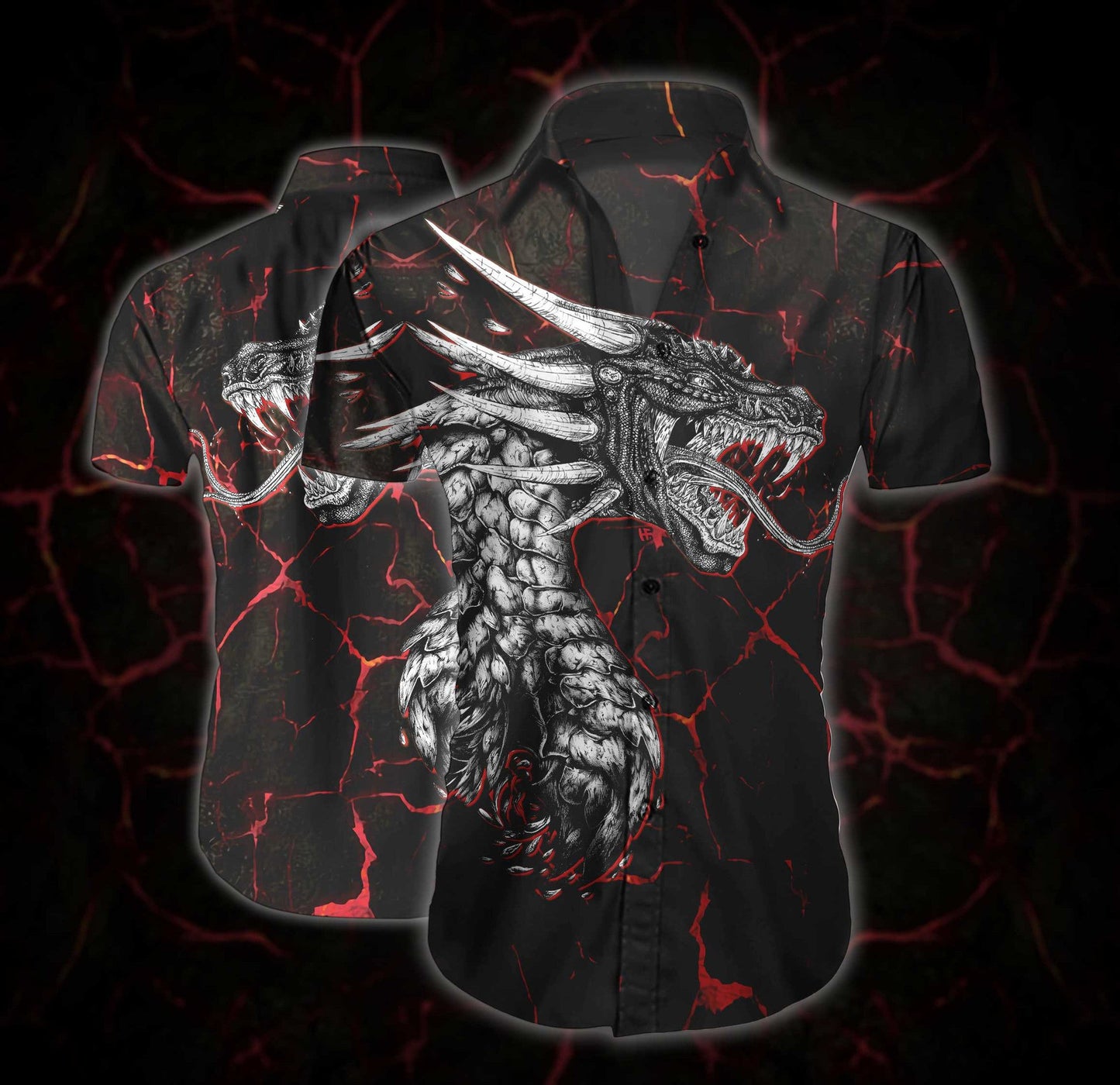 Great Dragon In Dark Design Hawaiian Shirt, Hawaiian Shirt Gift, Christmas Gift
