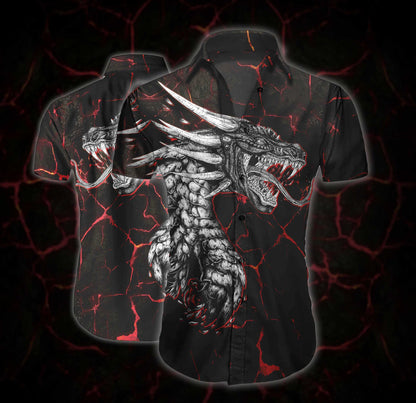 Great Dragon In Dark Design Hawaiian Shirt, Hawaiian Shirt Gift, Christmas Gift