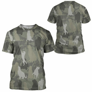 3D Golden Retriever Camo Custom Tshirt Hoodie Apparel