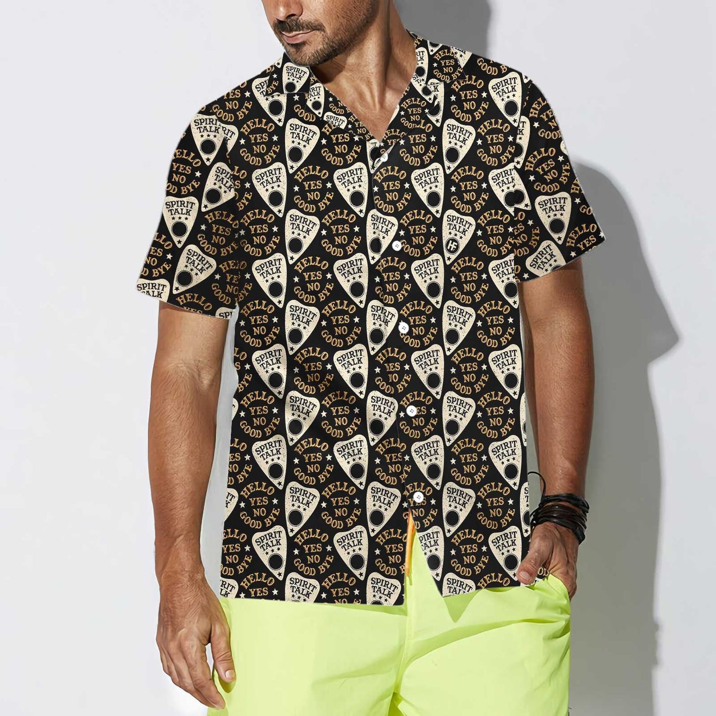 Black Magical Ouija Halloween Design Hawaiian Shirt, Hawaiian For Gift