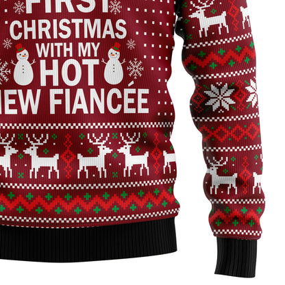 First Christmas With My Hot Fiance Ugly Christmas Sweater,Christmas Ugly Sweater,Christmas Gift,Gift Christmas 2024