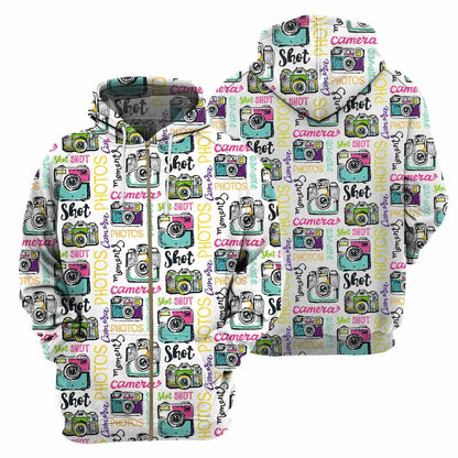 Vintage Camera - 3D All Over Printed Shirt Tshirt Hoodie Apparel