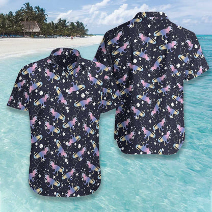 Astro T-Rex Dinosaur Black Theme Nice Design Hawaiian Shirt, Hawaiian Shirt Gift, Christmas Gift